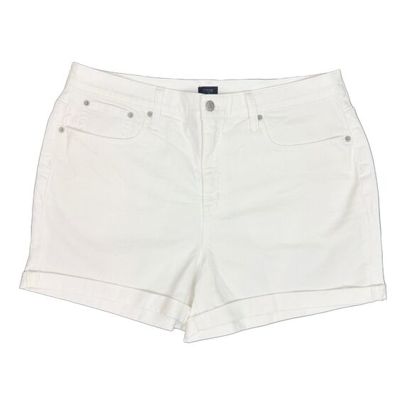 J.CREW Classic Denim Short 32 Optic White Wash 5” Folded Cuff Jean B28 - Picture 2 of 7